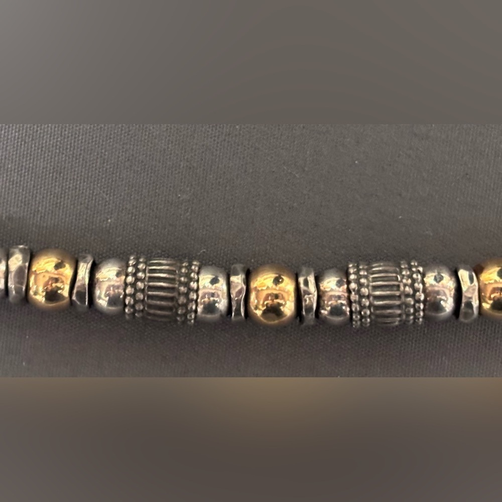 Silpada Retired Vintage Sterling Silver 14k Gold Filled Toggle Clasp Bracelet - Picture 2 of 2